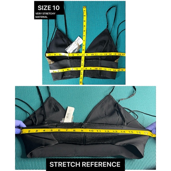 Alice + Olivia Carli Sequined Embellished Gold Bronze Black Bra Crop Top - Picture 14 of 17